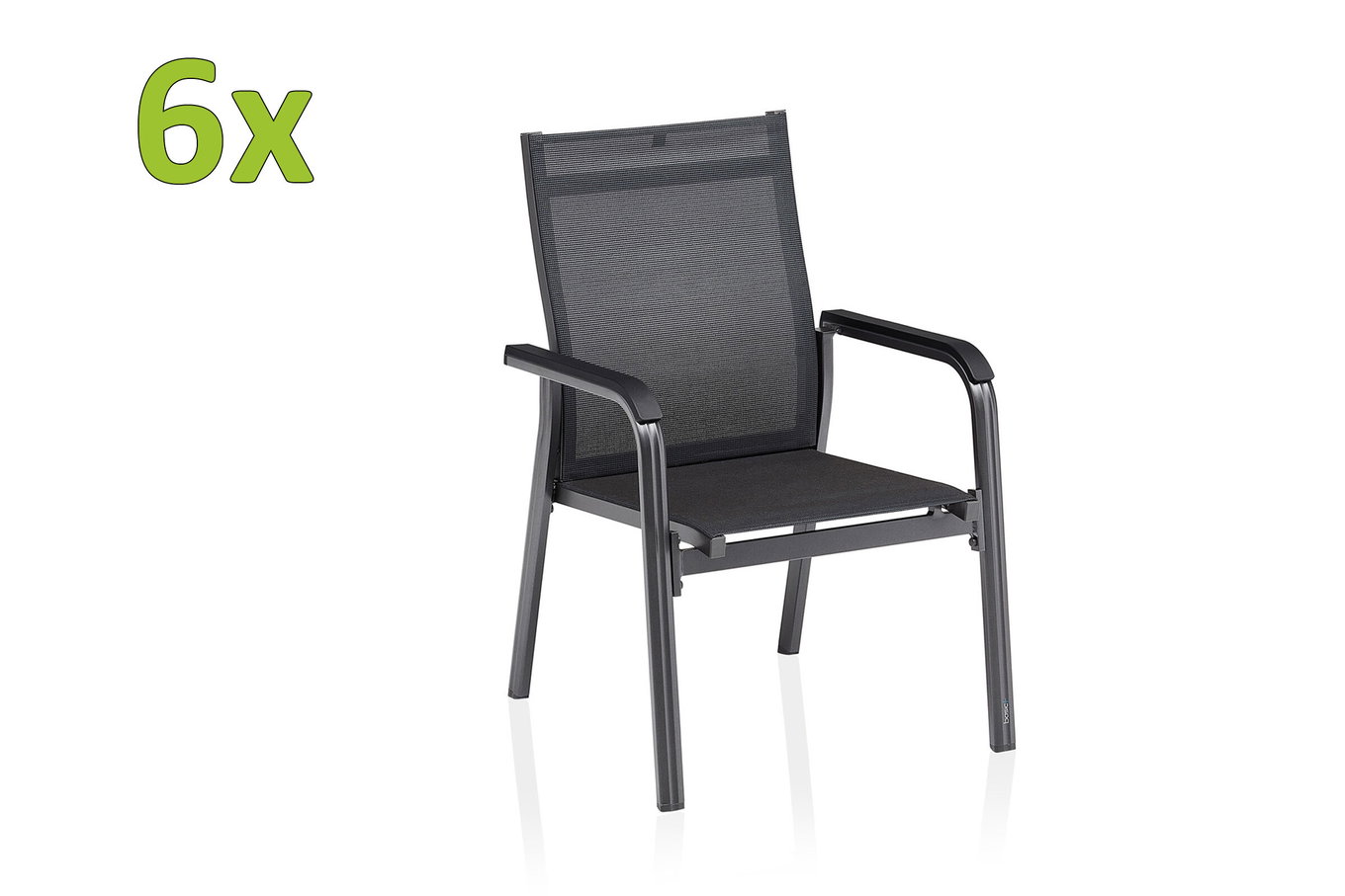 KETTLER BasicPlus Premium, antracite/liquirizia, Alluminio/Tessuto outdoor, 6x Sedia impilabile (0102405-7000) 31501__1