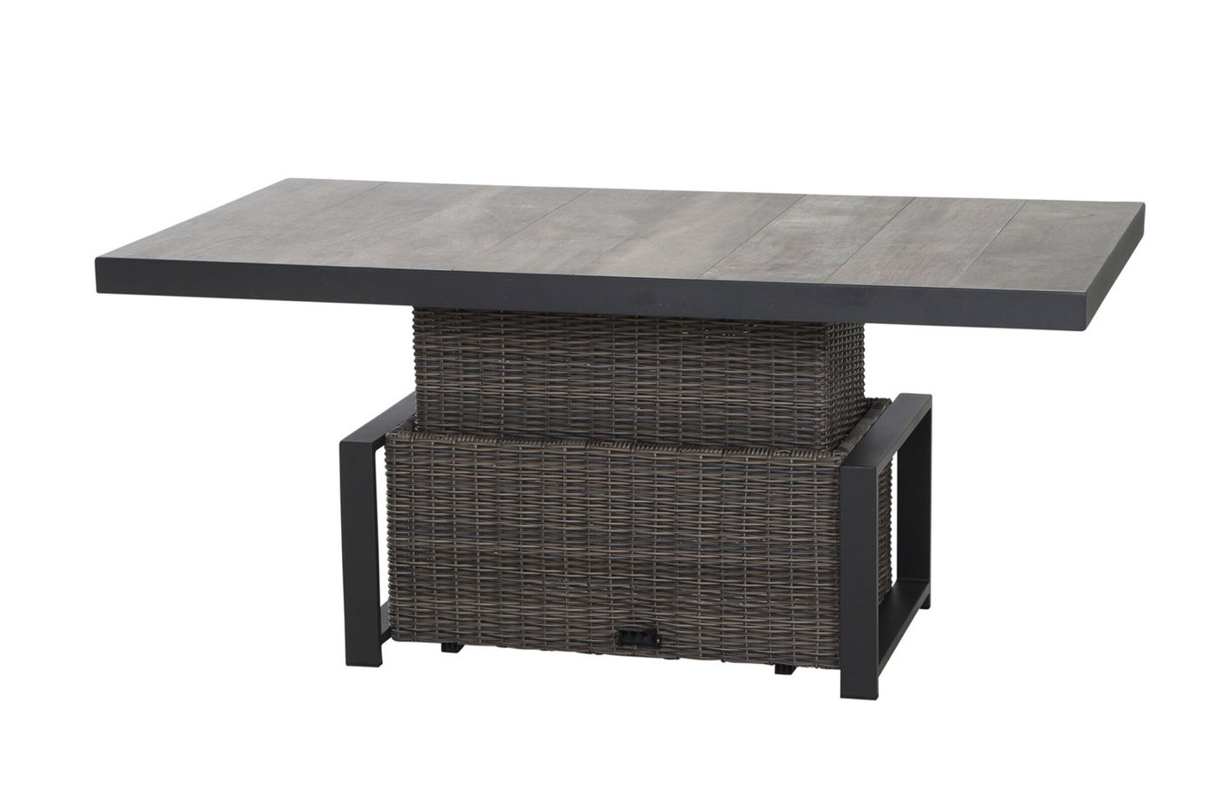 SIENA GARDEN Corido Tavolo sollevabile, charcoal, Alluminio/Intreccio Gardino®, 160 x 90 cm, regolabile in altezza 20211__1