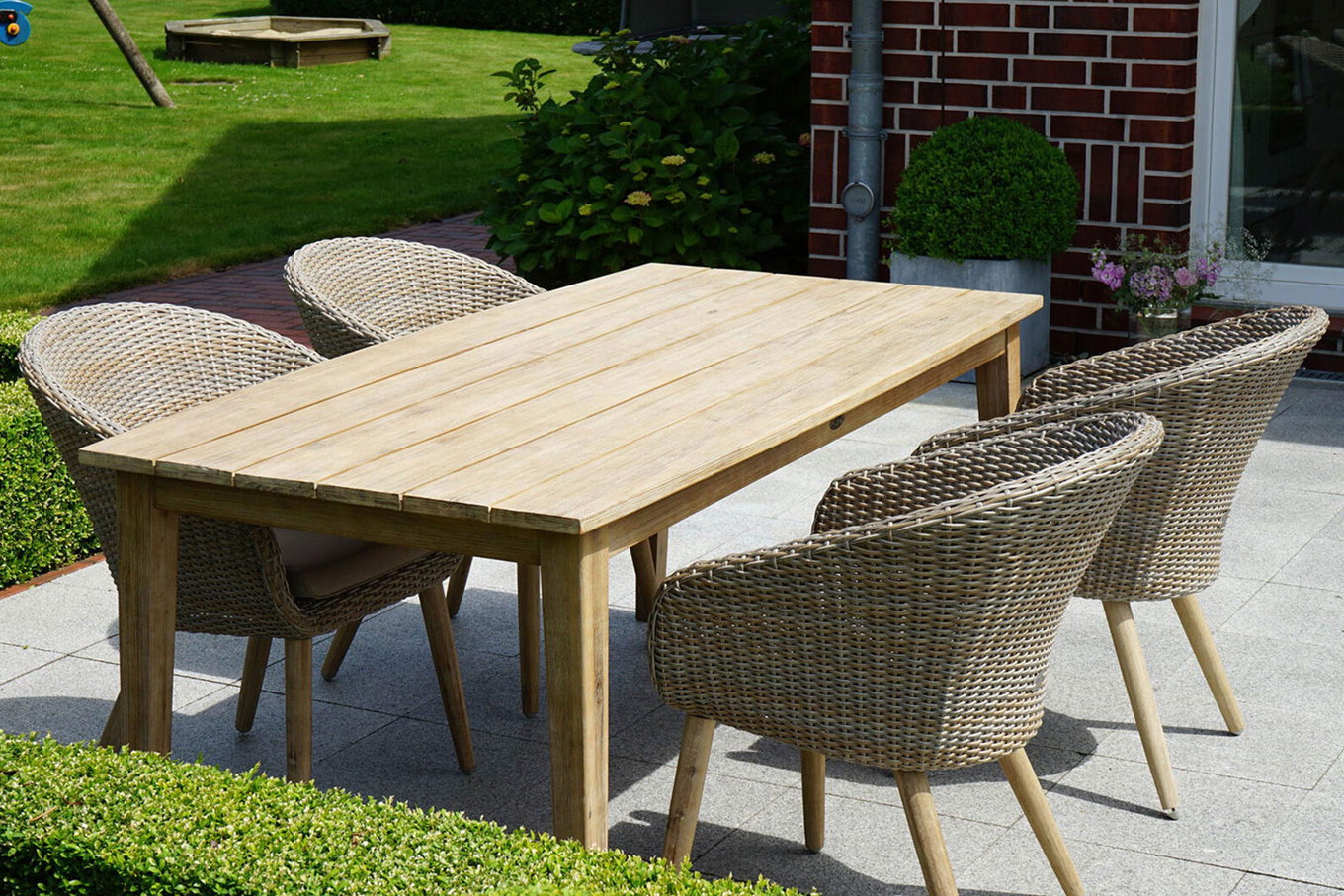 Ploß Borneo Tavolo Dining, Acacia, spazzolato, 180 x 90 cm, Prodotto certificato FSC® 17636__1