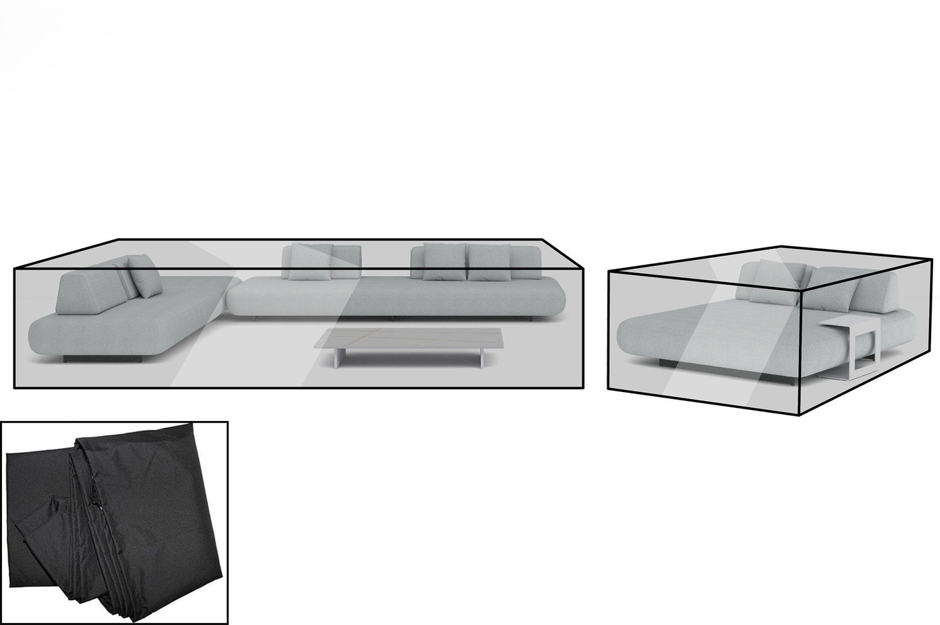 Set di coperture premium OUTFLEXX per lounge: 23582, nero, resistente all'acqua 28667__1