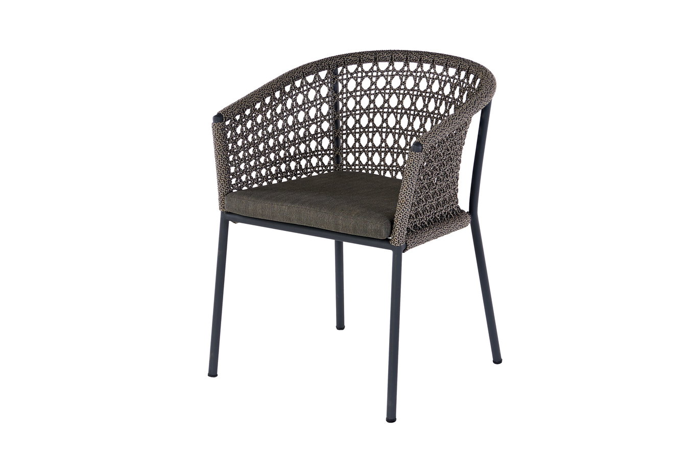 OUTFLEXX Zui Sedia da pranzo, grigio chiaro, Alu/Rope, 66 x 64 x 85 cm, incl. cuscini con cerniera 23538__1