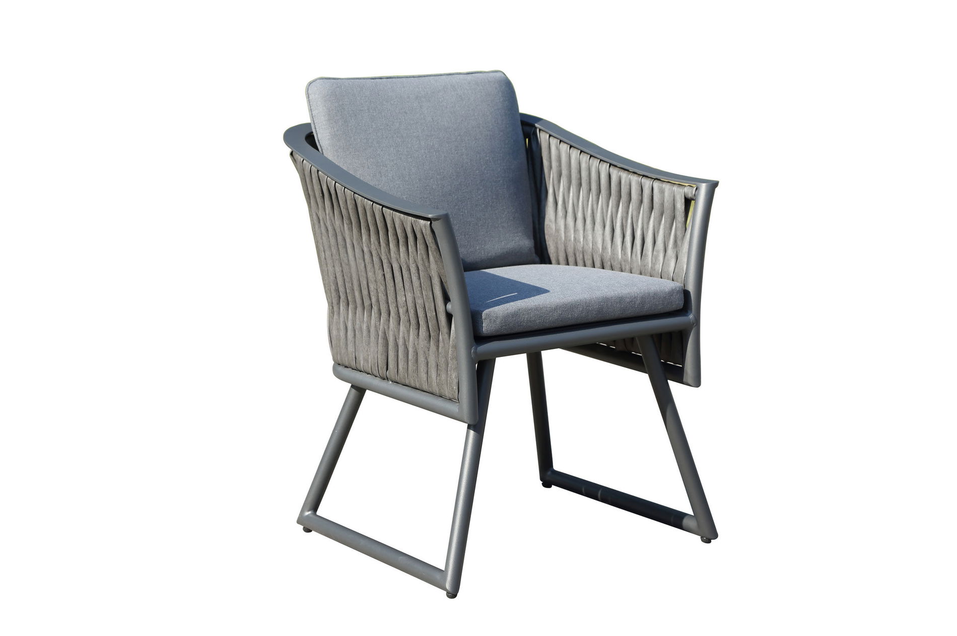 OUTFLEXX Oranger Blossom Poltrona, antracite, alluminio/ intreccio XL, 60x62x75 cm, inclusi cuscini