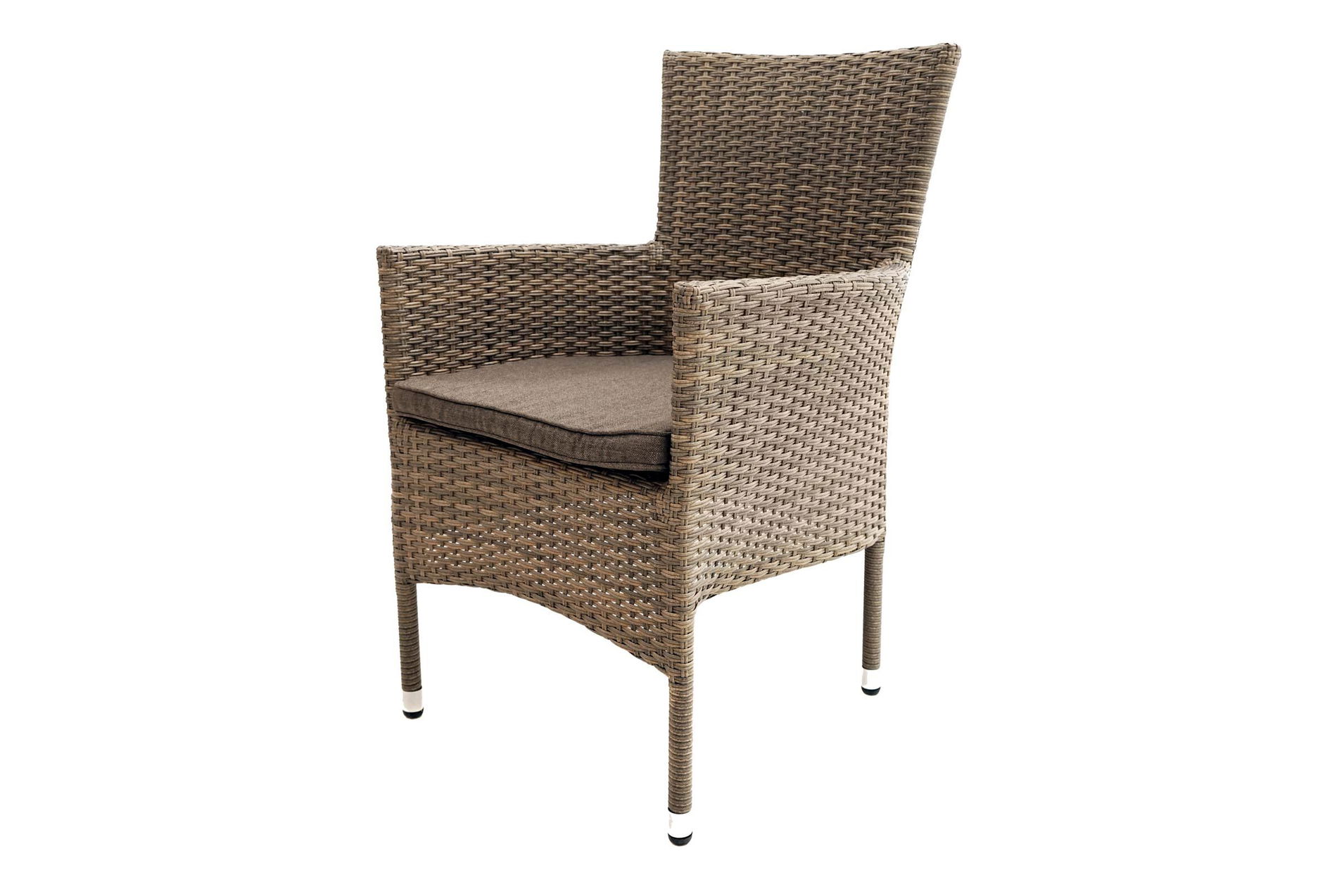 OUTFLEXX Rabida Basic Poltrona impilabile, champagne screziato, polyrattan, 59 x 62 x 92 cm, incl. cuscino