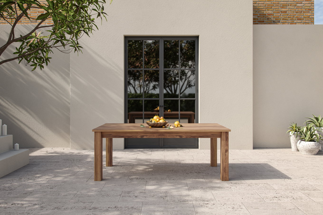 Ploß Laredo Loft Tavolo da pranzo, Acacia effetto teak, 200 x 100 cm, spazzolato, resistente alle intemperie, elevata capacità di carico, prodotto certificato FSC® 34905__1