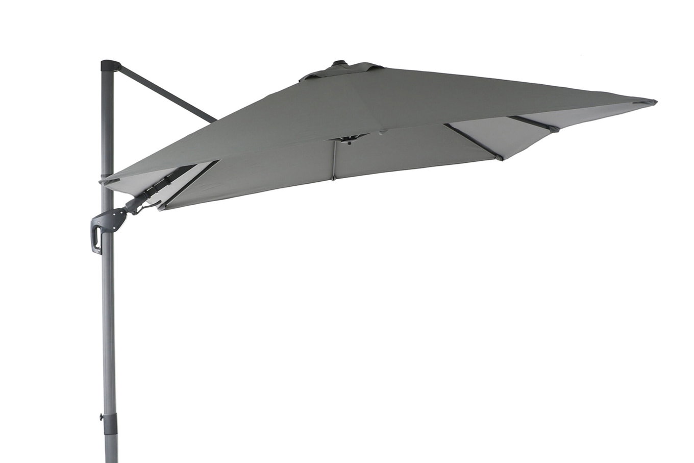 OUTFLEXX Sydney Ombrellone decentrato, antracite, alluminio verniciato a polvere, 300 x 300 cm, funzione Twist, incl. supporto a piastre 16109__1