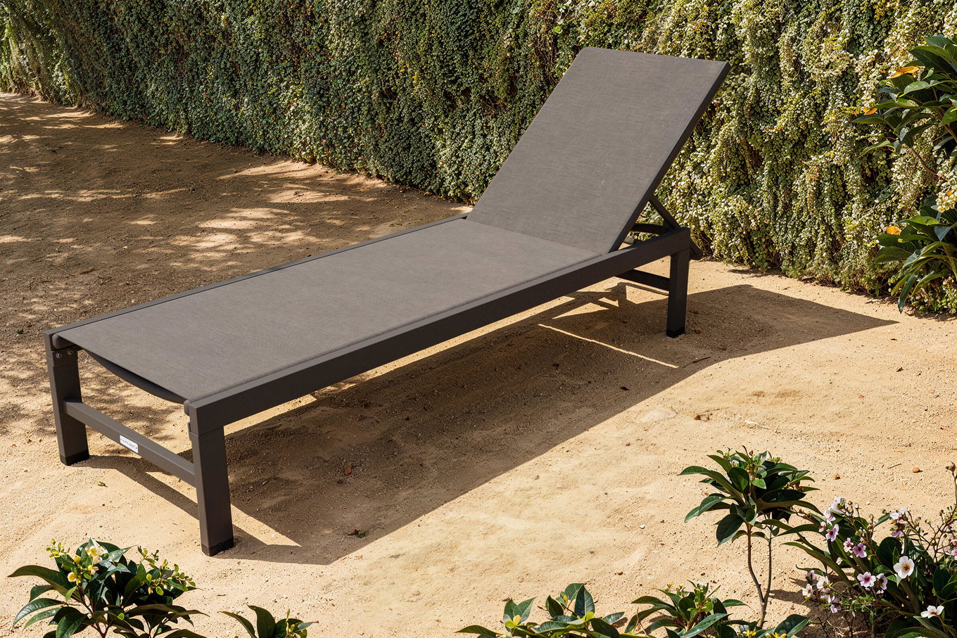 OUTFLEXX Boston Lettino, antracite opaco/nero, Alluminio/Textilene, 190 x 62 cm, angolazioni regolabile 20394__1