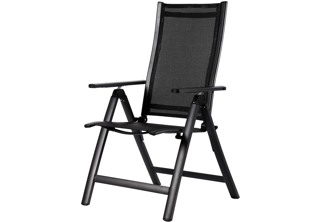 OUTFLEXX Sedia pieghevole, antracite opaco/nero, Alu/Textilene, 60x70x106cm, regolabile in 7 posizioni 18341__1