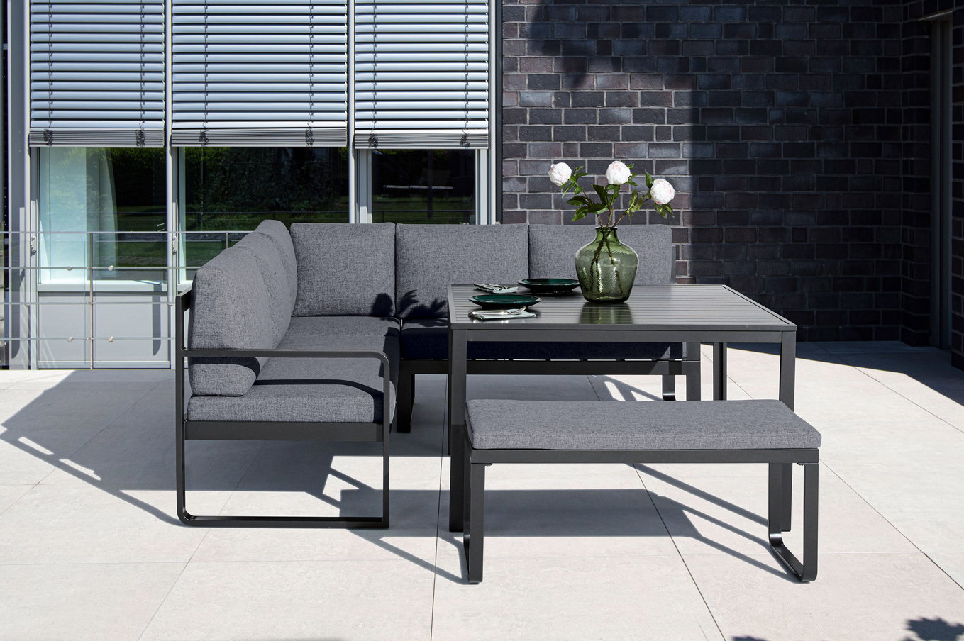 KETTLER Ocean Dining-Lounge, antracite/grigio, 223 x 200 cm, incl. cuscini, 0320831-7100 18161__1