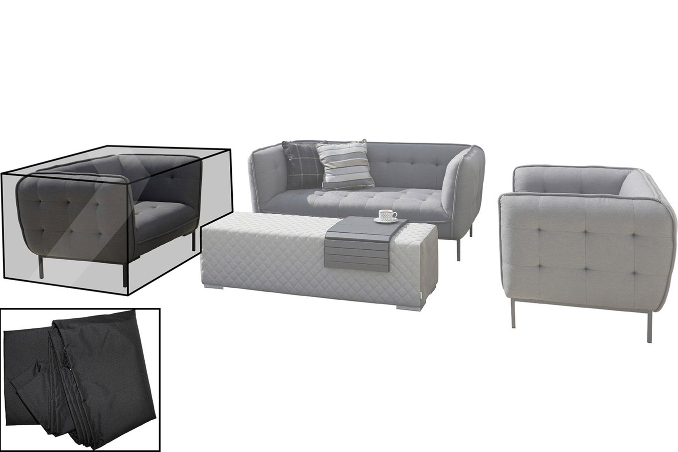 OUTFLEXX Copertura Premium, per poltrona, ad es. 18531, nero, 103 x 90 x 75 cm, resistente all'acqua 18789__1