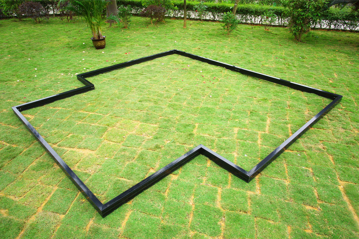 OUTFLEXX Fondamenta per serra 22283, nero, alluminio, 320x376x9cm, verniciato a polvere 22269__1