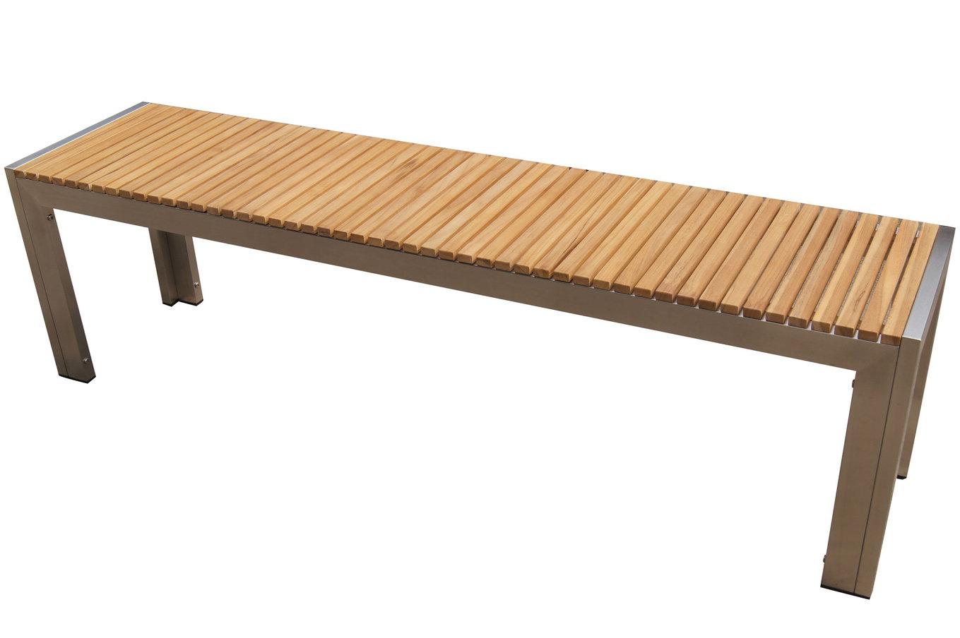 Panca OUTFLEXX in acciaio inox/legno di teak, 160x38x45cm, prodotto certificato FSC® 7102__1