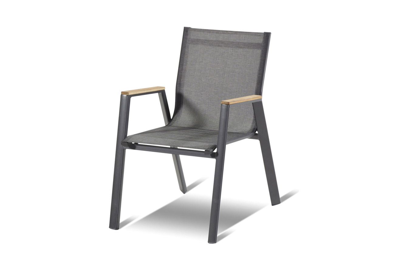 HARTMAN Aruba Poltrona impilabile, xerix/antracite, Alu/Textilene, con braccioli in Teak 13459__1