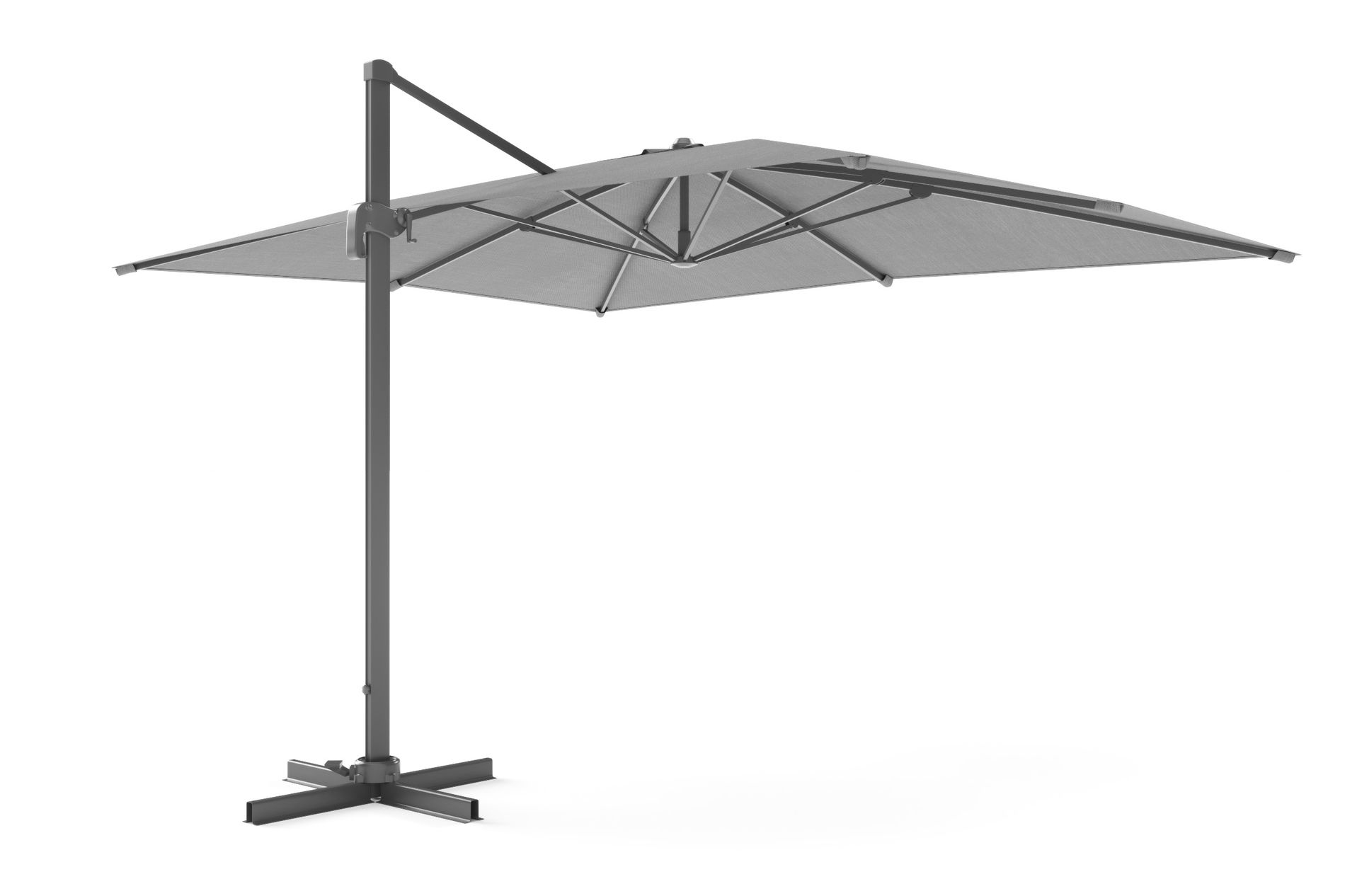 Ombrellone a braccio OUTFLEXX Sydney, antracite, alluminio vern. a polvere, 400 x 300 cm, incl. supporto a piastre