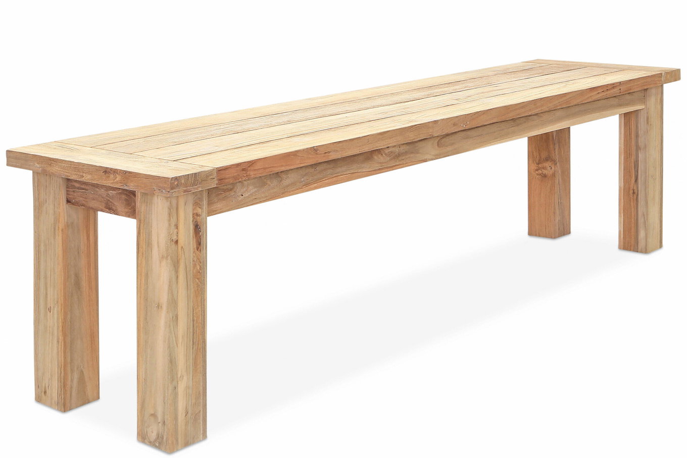 OUTFLEXX Panca, colore naturale, legno di teak SLVK riciclato, 170 x 40 x 45 cm 13424_3__1