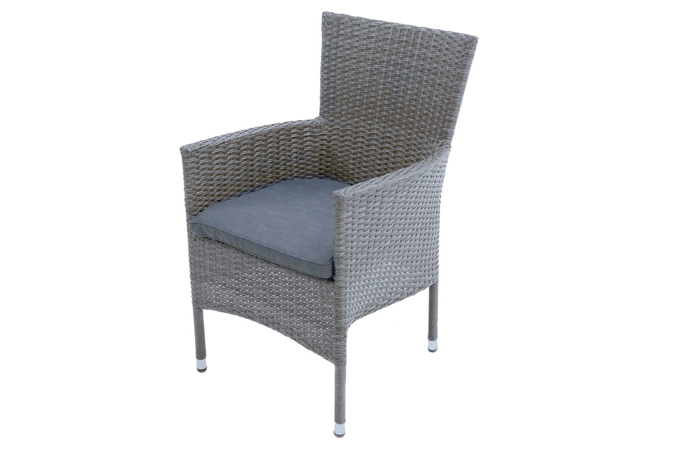 OUTFLEXX Poltrona impilabile Vigo, grigio acciaio melange, alluminio/polyrattan, 59x62x92 cm, incl. cuscini, impilabile 23604__1