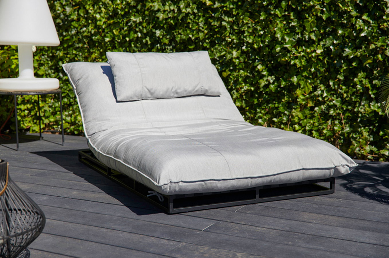 HARTMAN Emma Lettino lounge, nero/marmo, Alluminio/Sunbrella, 196x125x41 cm, angolazioni regolabile 24087__1