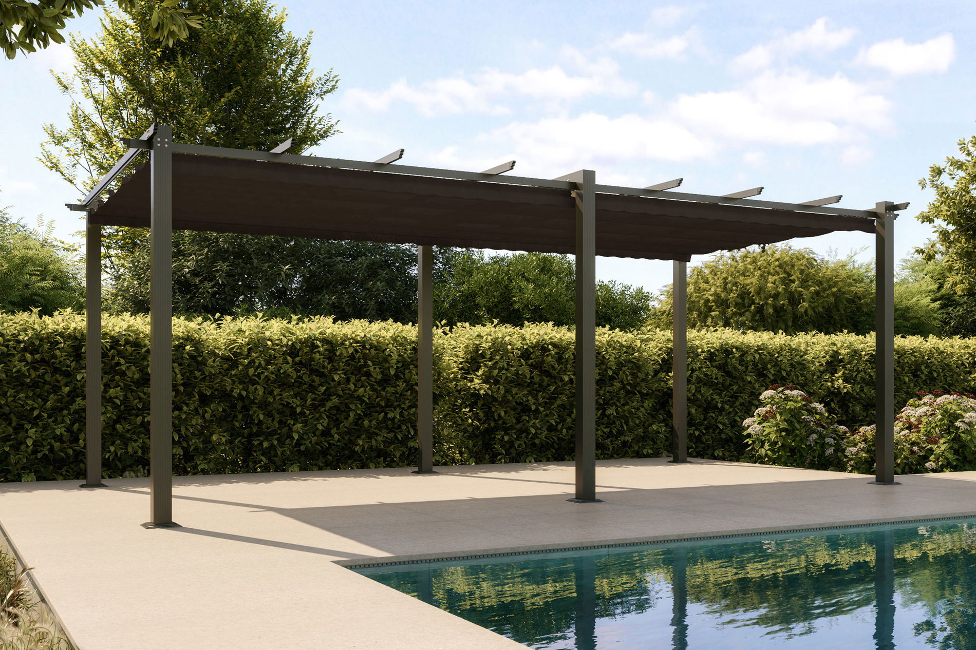 Pergola OUTFLEXX, antracite, alluminio/poliestere, 6 x 3 m, resistente alle intemperie