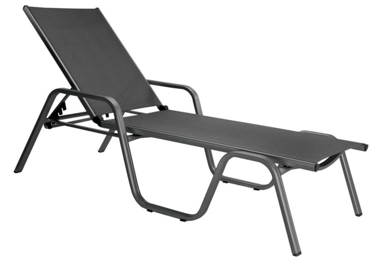 KETTLER BasicPlus Lettino impilabile, antracite/antracite, Alu/Textilene, 202 x 70 x 37,5cm, 0301214-7000 10707_2__1