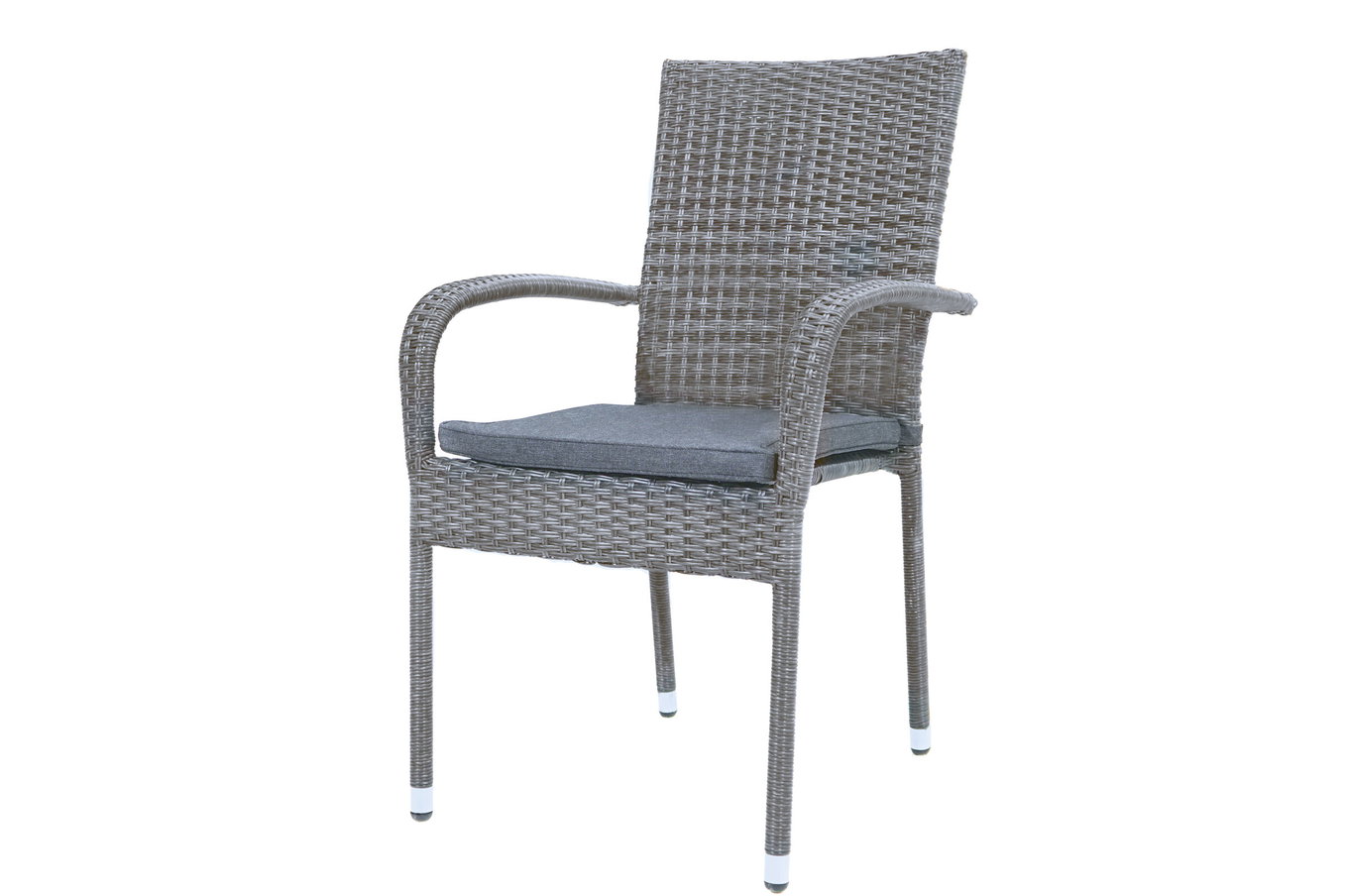 OUTFLEXX Vigo sedia impilabile, grigio acciaio screziato, polyrattan, 56x64x92 cm, incl. cuscini, impilabile 23603__1