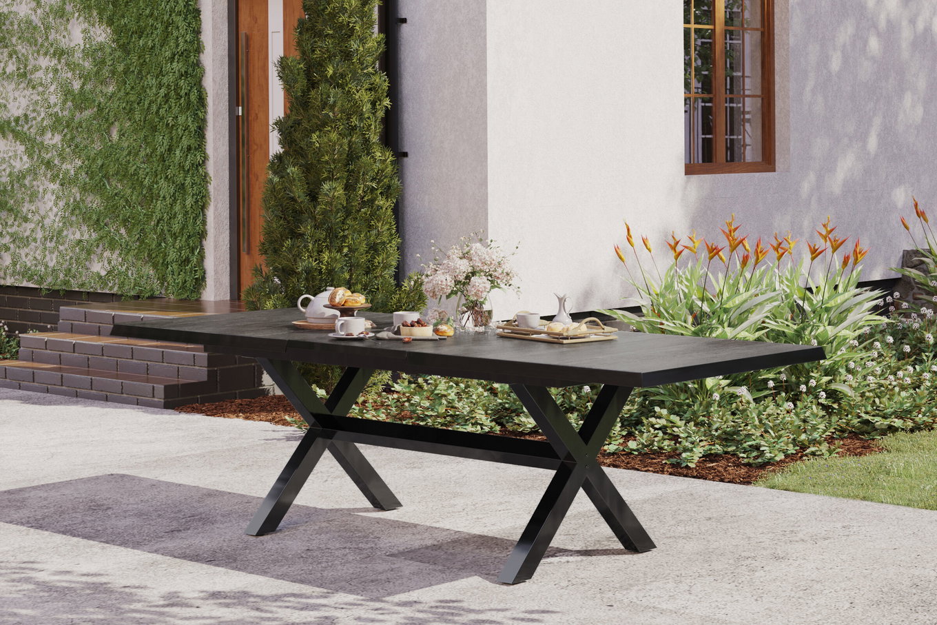 SIENA GARDEN Messina Tavolo allungabile, antracite, alluminio, 200/260x100 cm, allungabile 23714__1
