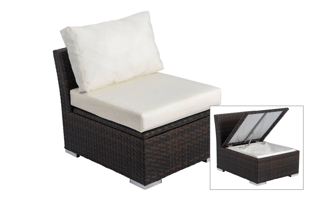 OUTFLEXX Elemento centrale, marrone marmorizzato, polyrattan, 63 x 78 x 65 cm, adatto per 7759-BOX 18375_BOX__1