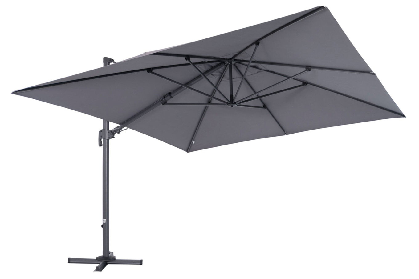 OUTFLEXX Sydney Ombrellone decentrato, antracite/grigio, Alluminio/Poliestere, 350 x 350 cm, incl. base per lastre 20363__1