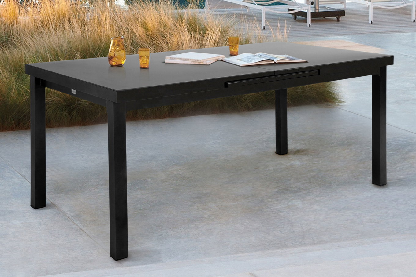 Tavolo allungabile premium OUTFLEXX, antracite/grigio, Alu/Vetro, 180/240x100cm, meccanismo di allungamento automatico 18337__1