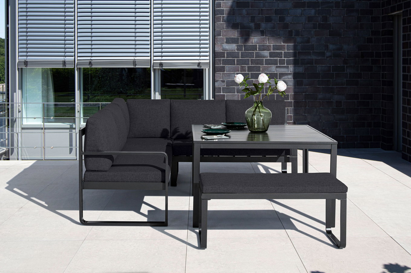 KETTLER Ocean Dining-Lounge, antracite/antracite, 223 x 200 cm, incl. cuscini, 0320831-7200 18597__1