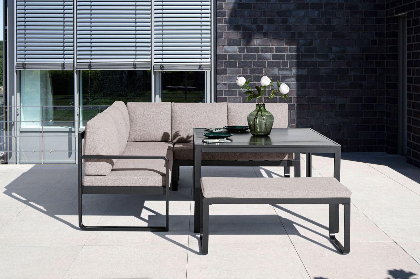 KETTLER Ocean Dining-Lounge modello esclusivo, antracite/taupe, 220 x 200 cm, incl. cuscini, 0320831-7000 10999__1
