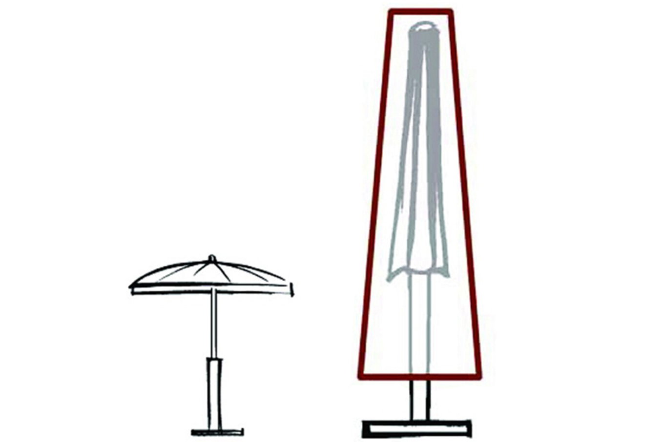GARVIDA Copertura protettiva per ombrelloni Ø 250 - 400 cm, marrone, tessuto in poliestere, 212 x 57/18 cm, con cordoncino 19088__1