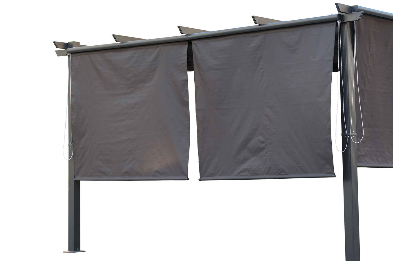 OUTFLEXX Set 2 tende per pergola con 4 x 3 m, antracite, per 13411/16071, per tenda 168x145cm 21812__1