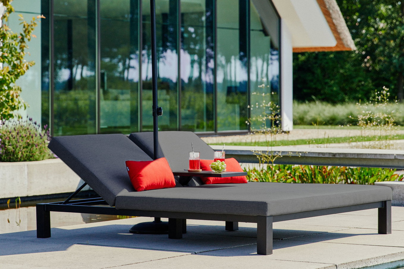 HARTMAN Eva Lettino doppio lounge, sooty, Sunbrella, 196 x 161 x 34 cm, schienale angolazioni regolabile 20470__1