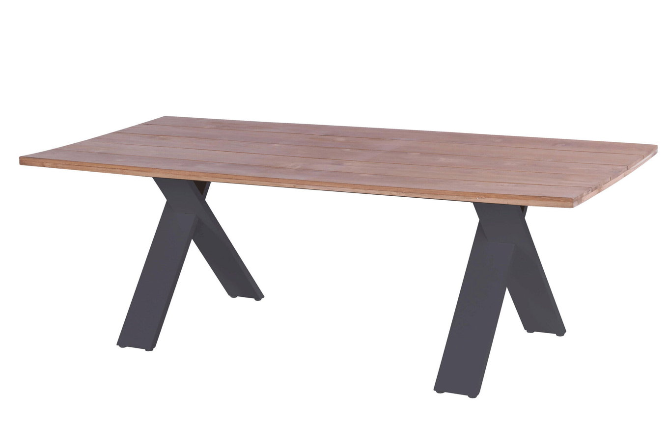 HARTMAN Xanadu Tavolo da pranzo, xerix, alluminio / legno di teak, 220 x 100 cm, struttura a X 20405__1