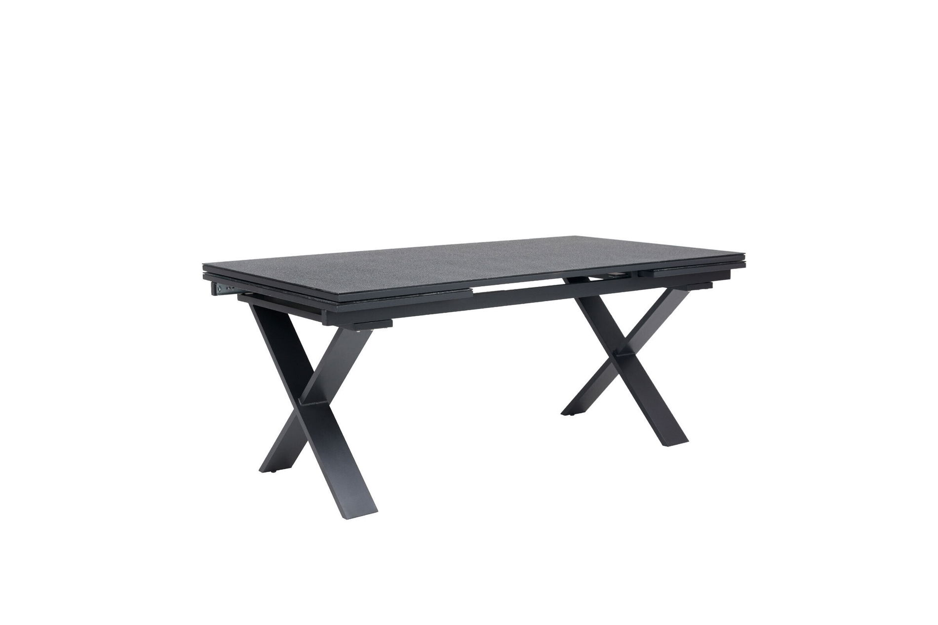 OUTFLEXX Toronto Tavolo allungabile, antracite opaco, Alluminio/Spraystone, 180/280x100cm, cassetto estraibile