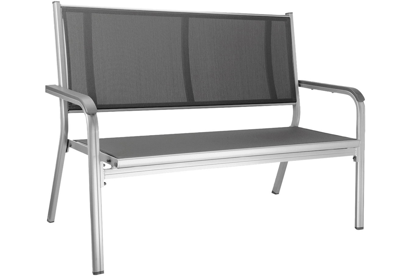 KETTLER BasicPlus Panca 2 posti, argento/antracite, Alluminio/Textilene, 140x65cm, 0301211-0000 10708_1__1