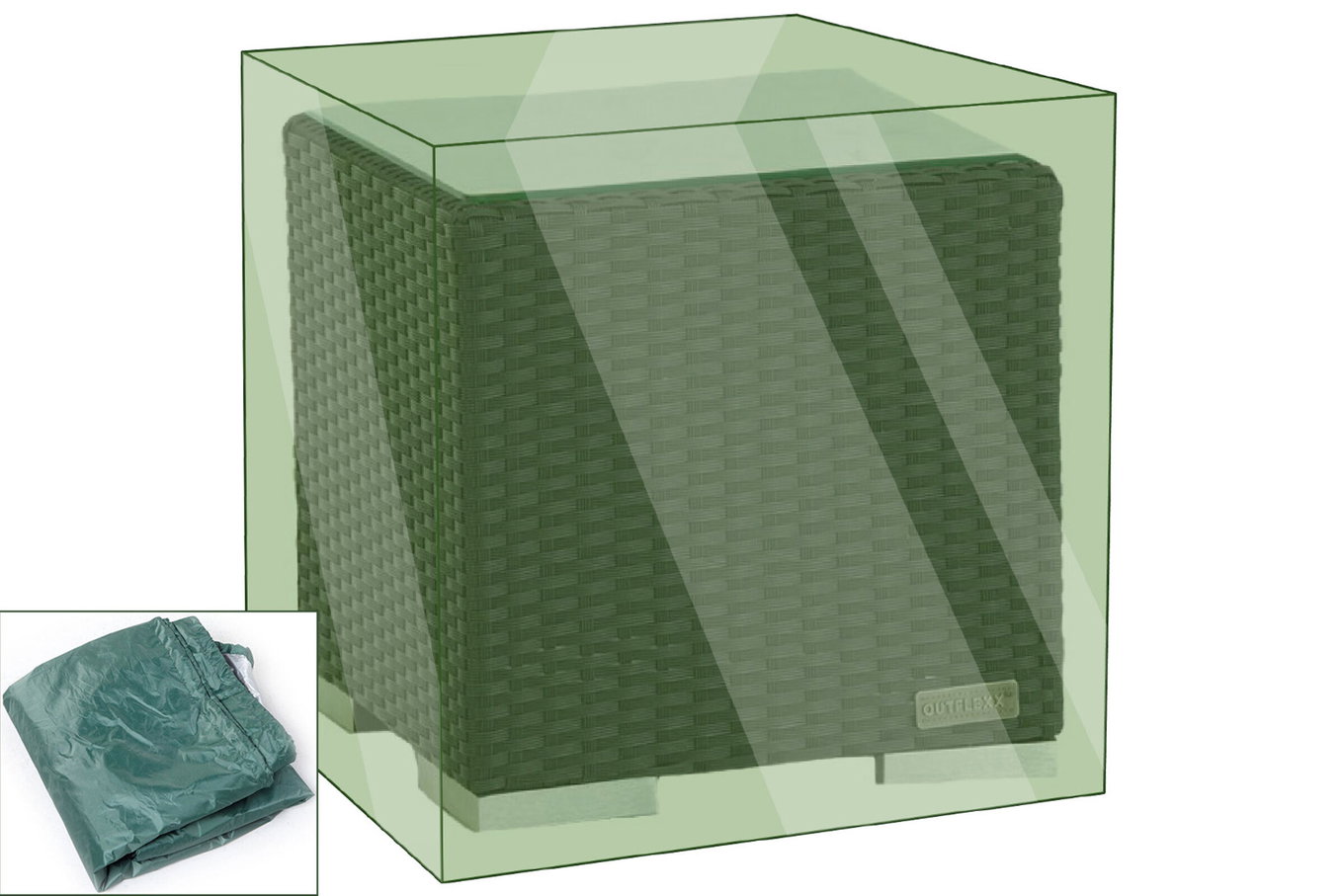 OUTFLEXX Copertura protettiva standard per tavolino da esterno, 42x42x38 cm, verde 3406__1