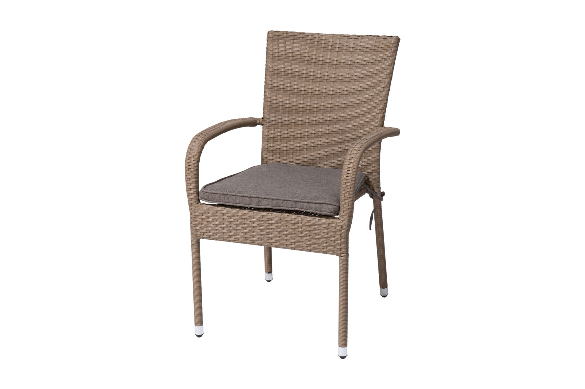 OUTFLEXX Rabida Basic Sedia Impilabile, champagne-mélange, Polirattan, 64 x 56 x 92 cm, incl. Cuscino