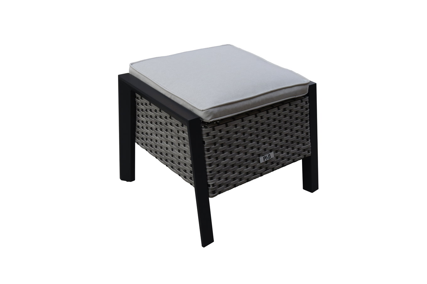 OUTFLEXX Louvra Select Poggiapiedi Design, naturale/antracite, Polyrattan, 59x55x46cm, incl. cuscino 21623__1