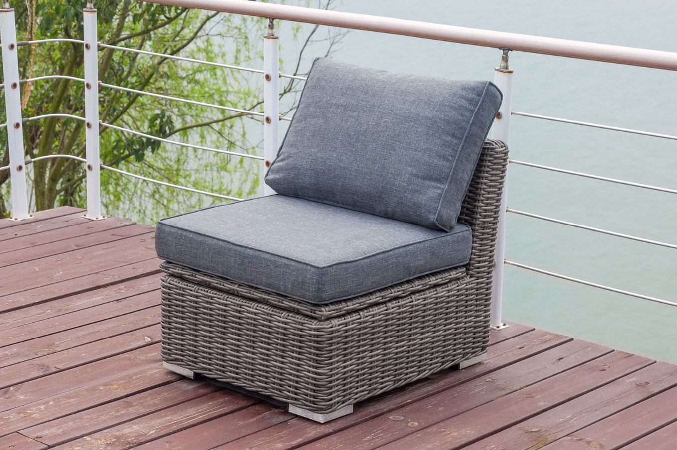 OUTFLEXX Elemento centrale, grigio, polyrattan, 63 x 78 x 65 cm, adatto per 18370-BOX-A/-D 18371_BOX__1