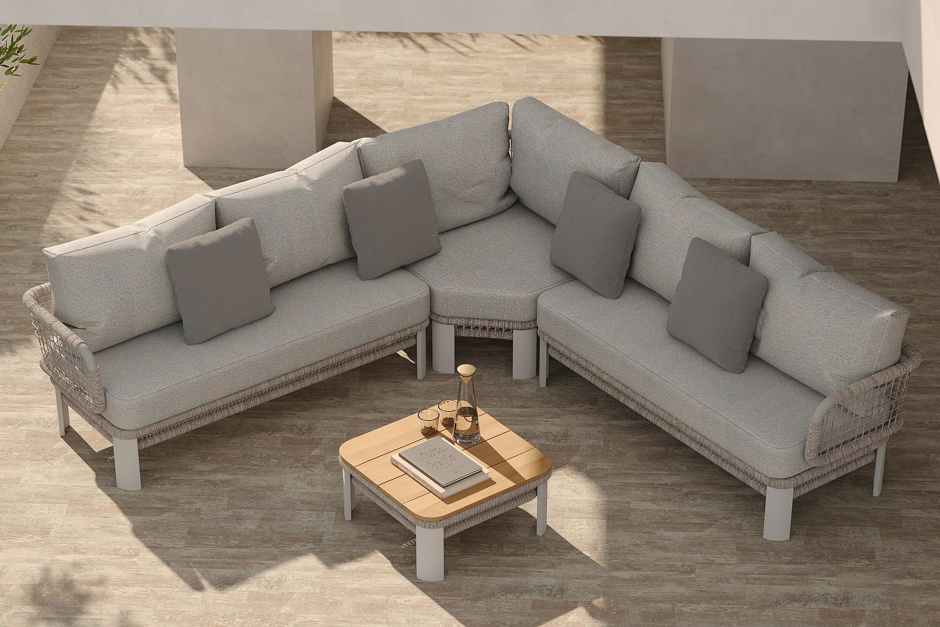 OUTFLEXX Altea salotto da giardino per 5 persone, grigio, Alu/Polyrattan/Poliestere, incl. tavolo, cuscini rimovibili, verniciato a polvere, resistente alle intemperie OUTFLEXX Altea salotto da giardino per 5 persone, grigio, Alu/Polyrattan/Poliestere, incl. tavolo, cuscini rimovibili, verniciato a polvere, resistente alle intemperie