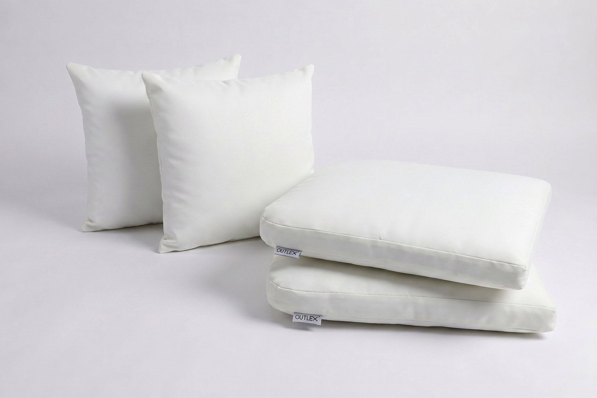 OUTFLEXX Set di cuscini, 4 pezzi, bianco, per set da 2 poltrone 2035