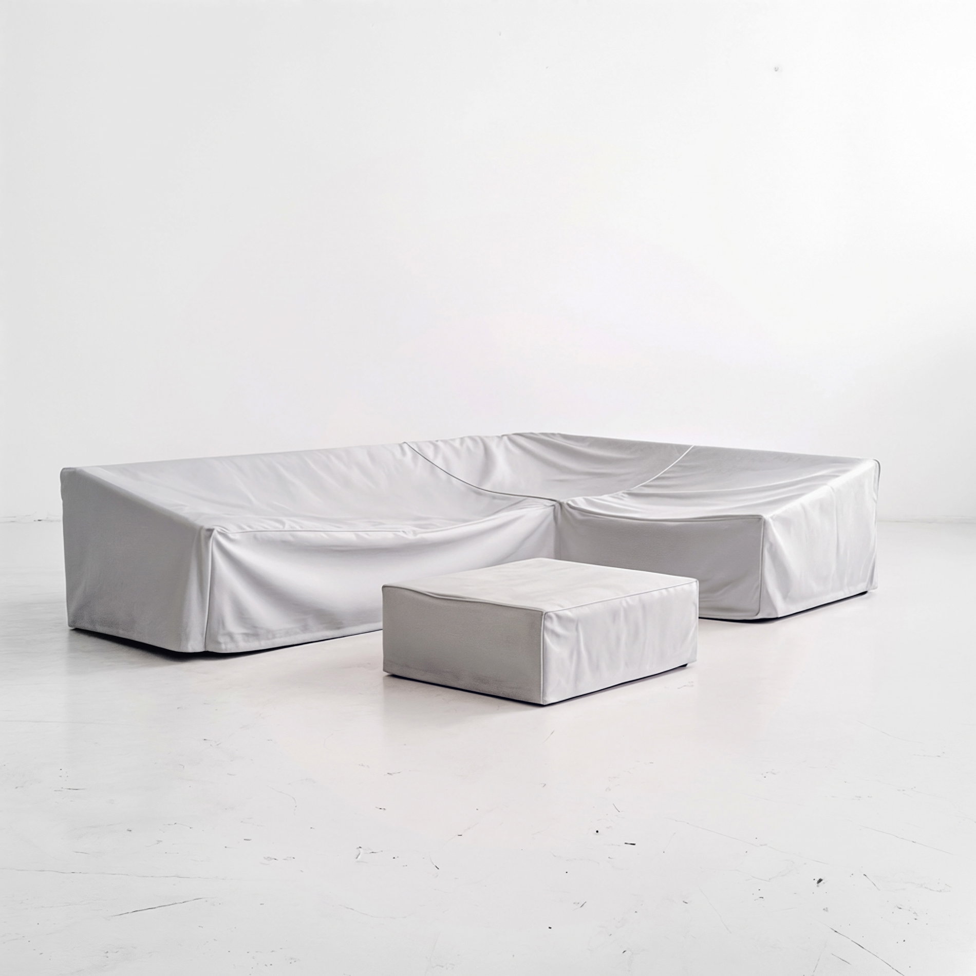 PLOSS Abdeckhauben-Set für Lunare Sonnenliegen 2er-Set, hellgrau, Polyester/TPU, UV50+, atmungsaktives Ripstop-Gewebe, doppelte Nähte, mit Kordelzug & verbundener Tasche  