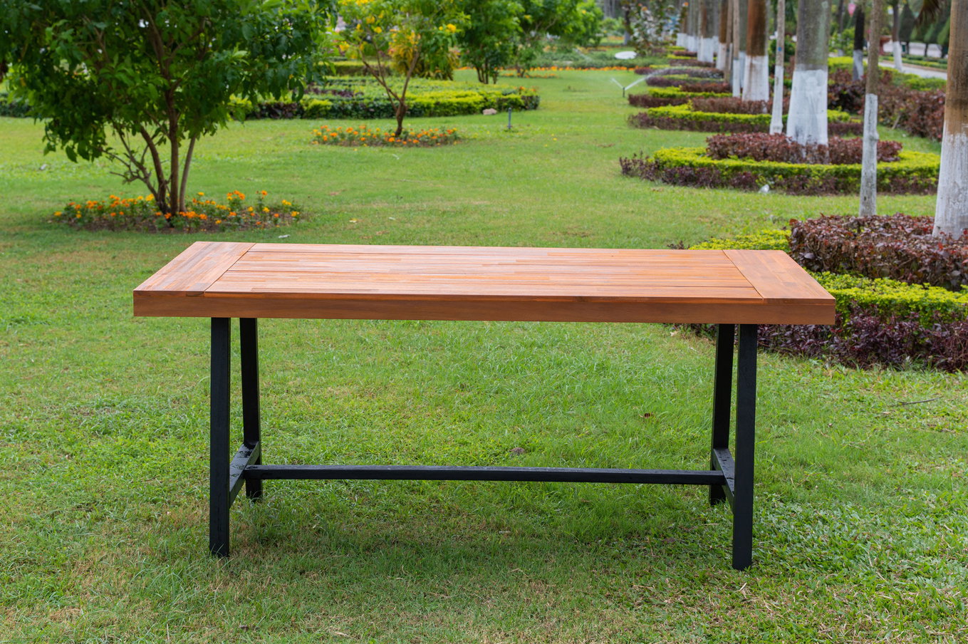 OUTFLEXX Tavolo da pranzo, naturale/nero, Acacia, 172,5 x 90 cm, prodotto certificato FSC® 21925__1