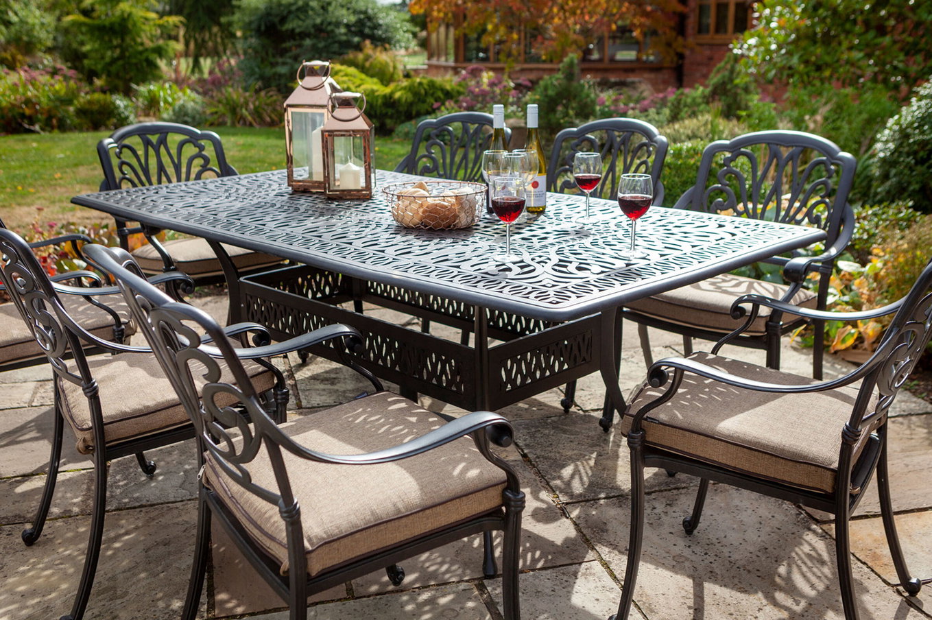 HARTMAN Amalfi Set da pranzo da giardino, bronzo, alluminio pressofuso, 8 poltrone da pranzo 23312__1