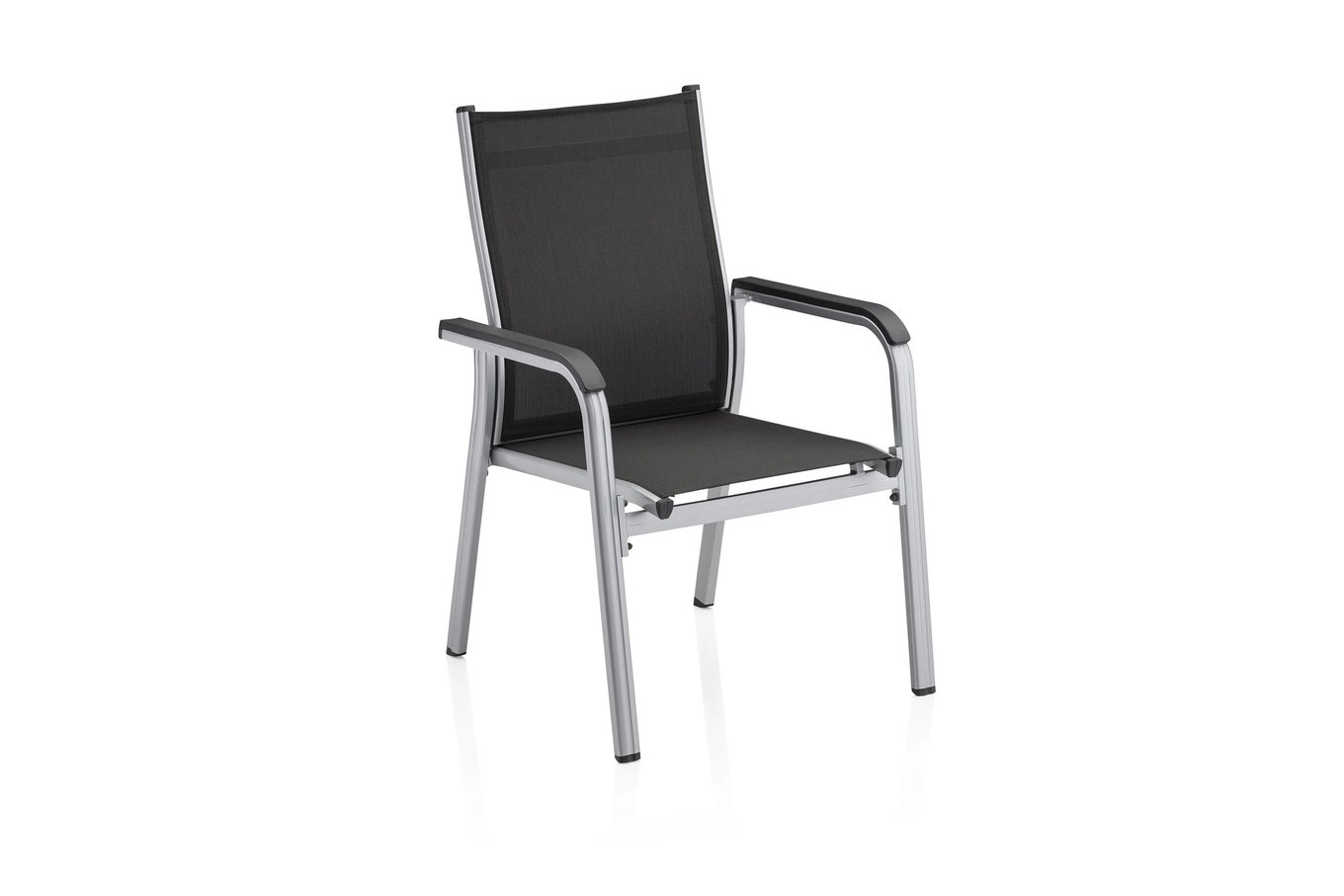 KETTLER BasicPlus Sedia impilabile, argento/antracite, Alu/Textilene, 0301205-0000 10704_1__1