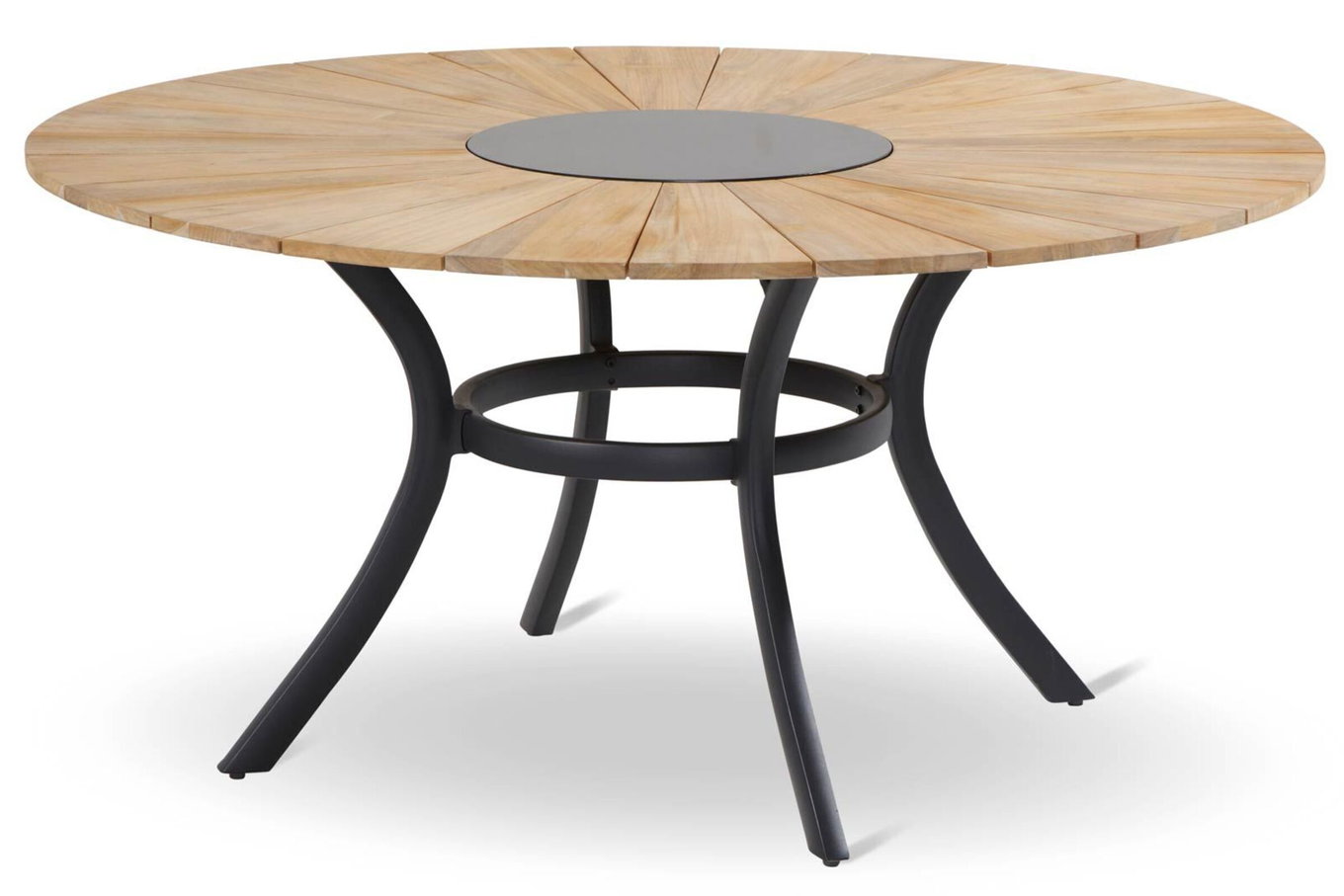 HARTMAN Provence Tavolo da pranzo, xerix/naturale, Alluminio/Teak, Ø150cm, incl. secchiello per ghiaccio 18676__1