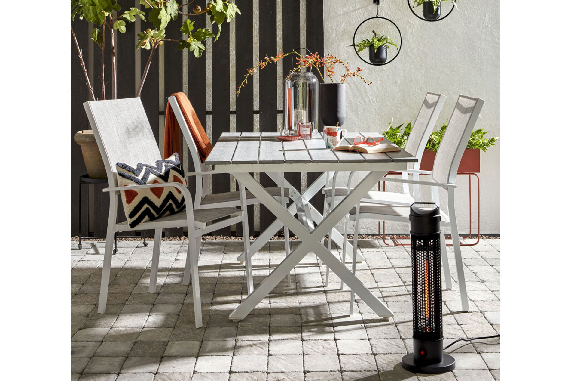 OUTTECH Stufa radiante, nero, alluminio, 20x20x61cm, resistente all'acqua, portatile, con lampada al carbonio