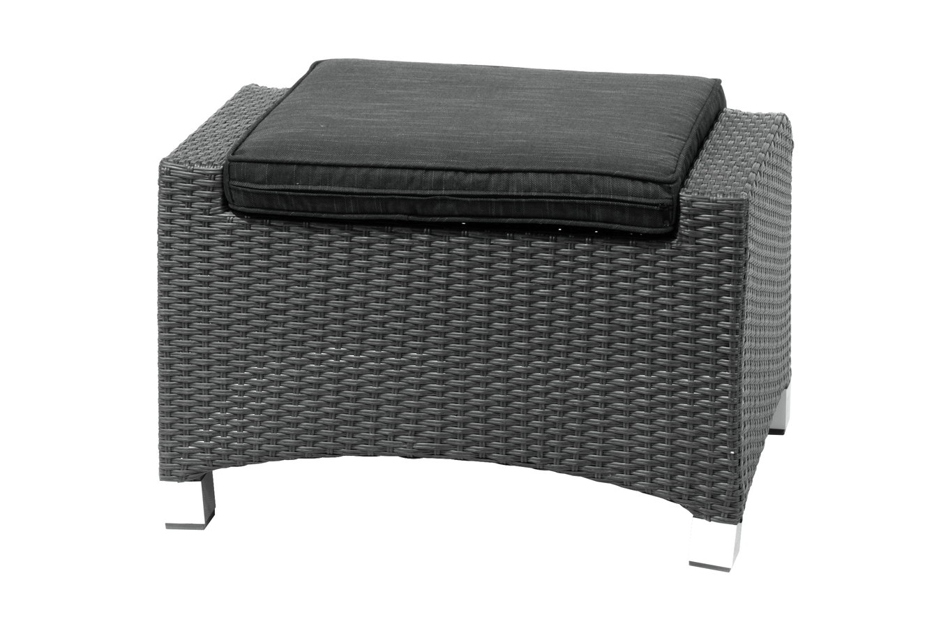 OUTFLEXX Rocking pouf, grigio/marrone-melange, polyrattan, 71x45x56 cm, per poltrona lounge, incl. cuscino 18211__1