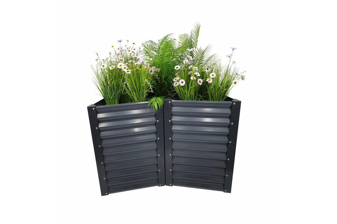 OUTFLEXX Letto rialzato, antracite, Acciaio alluminio-zinco, 152x152x84 cm, regolabile 30887__1