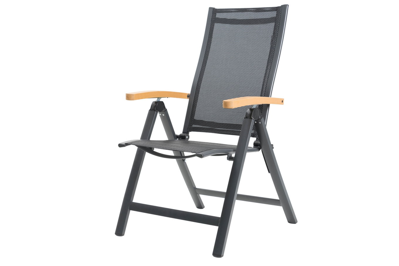 OUTFLEXX Tallinn Sedia pieghevole, antracite opaco, Alu/imitazione legno, 67 x 58 x 107 cm 21777__1